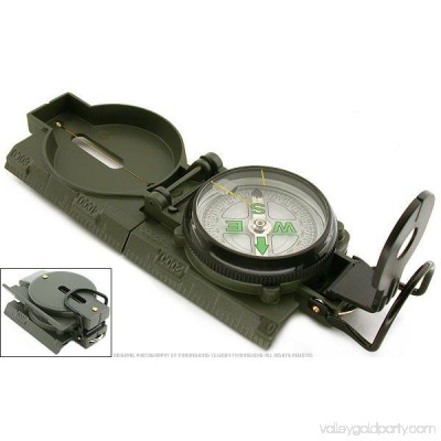Military Folding Lensatic Compass Scale Hiking Tool